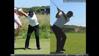 Jon Rahm golf swing  Long Iron faceon amp downtheline July 2017 [upl. by Gaughan609]