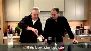 aerolatte  milk frother makes three layer caffè latte macchiato [upl. by Ettenauq]