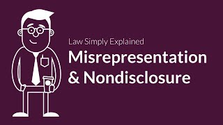 Misrepresentation and Nondisclosure  Contracts  Defenses amp Excuses [upl. by Esbenshade434]