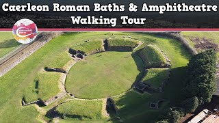 CAERLEON ROMAN BATHS amp AMPHITHEATRE WALES  Walking Tour  Pinned on Places [upl. by Emelen]