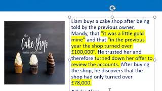 How to apply misrepresentation Liam cupcake scenario [upl. by Klimesh]