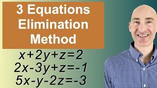 Solving Systems of 3 Equations Elimination [upl. by Jessika575]