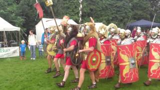 Roman Reenactment at the Amphitheatre in Caerleon Marching In [upl. by Engracia]