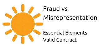 Fraud vs Misrepresentation  Other Essential Elements of a Valid Contract  CA CPT  CS amp CMA [upl. by Roderick]